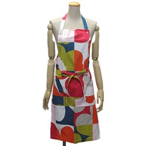 marimekko（マリメッコ） 67388 536 blue／red／lime RUUTU-UNIKKO APRON ウニッコ柄×チェック エプロン