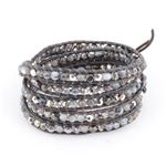 CHAN LUU（チャンルー） BS-4550 GRY BAGT MIX 5ラップブレスレット グレーミックス スワロフスキークリスタル