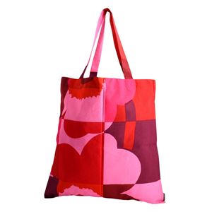 marimekko（マリメッコ） 67302 330 red／pink RUUTU-UNIKKO BAG 44X43cm ファブリック トートバッグ エコバッグ