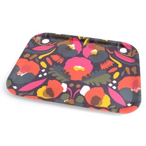 marimekko（マリメッコ） 67490 430 blum／red／yellow PIENI HATTARAKUKKA Plywood TRAY 27X20cm トレイ キッチントレー