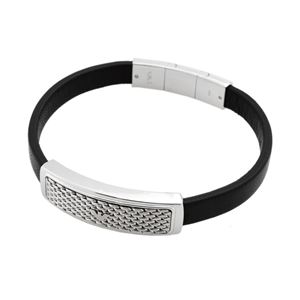 EMPORIO ARMANI（エンポリオアルマーニ）EGS2139040 イーグルロゴ メンズ レザー ブレスレット
