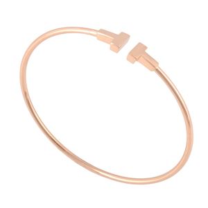 Tiffany＆CO（ティファニー）33419643 Tiffany T ナロー ワイヤー ブレスレット スモール 18KRG バングル