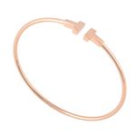 Tiffany＆CO（ティファニー）33419643 Tiffany T ナロー ワイヤー ブレスレット スモール 18KRG バングル