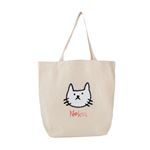 anello（アネロ）ZP-D0436-A CAT・DOT ねこどっとシリーズ もこもこサガラ刺繍 コットン ショルダー・トートバッグ ショッピングバック レッスンバッグ A4サイズ対応