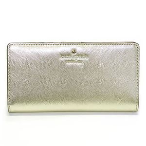 Kate Spade（ケイトスペード）CEDAR STREET Stacy 背面ファスナー小銭入れ付 二つ折り長財布 サフィアーノレザー ≪2015SS≫ PWRU4063 711 Gold