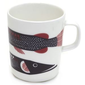 marimekko（マリメッコ）HAUKI MUG 250ml ハウキ キタカワマス 魚モチーフ マグカップ 66407 140 white/violet/red