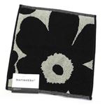 marimekko（マリメッコ）UNIKKO MINI TOWEL ウニッコ柄 オーガニックコットン ミニタオル 25cm×25cm 63837 980 black/grey