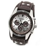 FOSSIL（フォッシル）バイカースタイルのレザーブレス。メンズクロノグラフ・ウオッチ CH2565