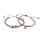 CHAN LUU（チャンルー） BGZ-4758 GRY MIX シングルブレスレット 2本セット Pull Tie グレークリスタル ミックス