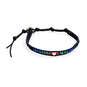 CHAN LUU（チャンルー） BSM-1635 BLK MIX/N DK BLU メンズ 1連ラップ ブレスレット マットオニキス ブラックミックス