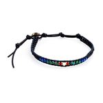 CHAN LUU（チャンルー） BSM-1635 BLK MIX/N DK BLU メンズ 1連ラップ ブレスレット マットオニキス ブラックミックス