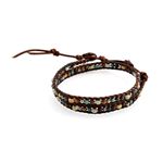CHAN LUU（チャンルー） BSM-1647 TQ MIX/N DK BRW メンズ 2連ラップ ブレスレット ターコイズ ミックス