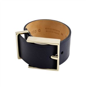 MAISON BOINET（メゾンボワネ） 95009G 79 3 Navy M ベルトタイプ レザー ブレスレット バングル 30mm