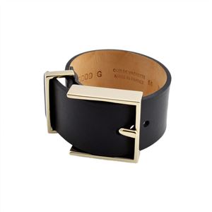 MAISON BOINET（メゾンボワネ） 95009G 79 4 Black M ベルトタイプ レザー ブレスレット バングル 30mm