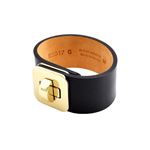 MAISON BOINET（メゾンボワネ） 95017G 79 4 Black M ヒネリ金具 レザー ブレスレット バングル 30mm