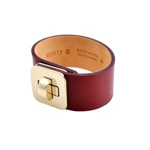 MAISON BOINET（メゾンボワネ） 95017G 79 8 Burgundy M ヒネリ金具 レザー ブレスレット バングル 30mm