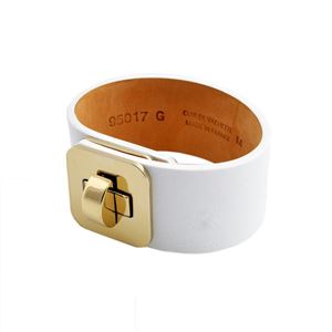 MAISON BOINET（メゾンボワネ） 95017G 79 9 White M ヒネリ金具 レザー ブレスレット バングル 30mm
