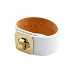 MAISON BOINET（メゾンボワネ） 95017G 79 9 White M ヒネリ金具 レザー ブレスレット バングル 30mm