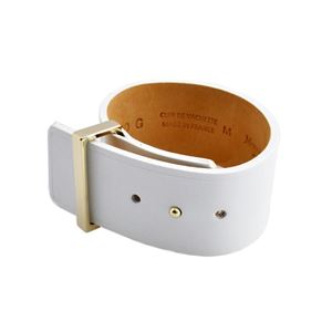 MAISON BOINET（メゾンボワネ） 95080G 79 9 White M ベルトタイプ レザー ブレスレット バングル 30mm