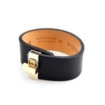 MAISON BOINET（メゾンボワネ） 95093G 79 4 Black M ヒネリ金具 レザー ブレスレット バングル 25mm