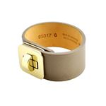 MAISON BOINET（メゾンボワネ） 95017G 79 77 Qabardine M ヒネリ金具 レザー ブレスレット バングル 30mm