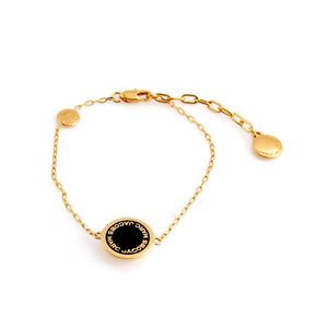 MARC JACOBS（マークジェイコブス） M0008540-062 Black/Oro ロゴ ディスク エナメル ブレスレット Logo Disc Enamel Bracelet
