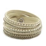 Swarovski（スワロフスキー） Slake Deluxe Beige ダブルラップ 2重巻タイプ（8連） ゴールド・クリスタル ブレスレット 5037392