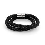 Swarovski（スワロフスキー） 5102553 Stardust Black Double スターダスト ダブルラップ 2重巻タイプ ジェットヘマタイト クリスタル ブレスレット Sサイズ