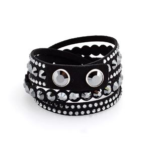 Swarovski（スワロフスキー） 5201120 Slake Black Dot ダブルラップ 2重巻タイプ（6連） クリスタル ブレスレット