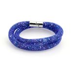 Swarovski（スワロフスキー） 5221604 Stardust Blue Double スターダスト ダブルラップ 2重巻タイプ ブルークリスタル ブレスレット Sサイズ