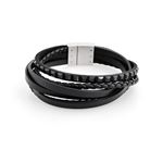Swarovski（スワロフスキー） メンズコレクション 5037652 Alto Woven カーフスキン＆クリスタル 6連 ブレスレット