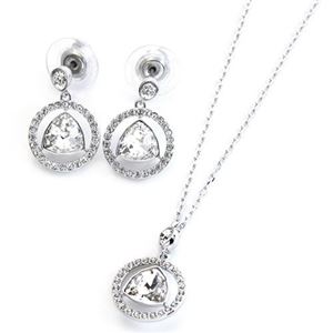 Swarovski（スワロフスキー） Backstage Round クリスタル／クリスタル・パヴェ ネックレス・ピアスセット 5076889