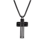 Swarovski（スワロフスキー） メンズコレクション 5070473 Bengal Cross Black クロスモチーフ クリスタル ペンダント ネックレス