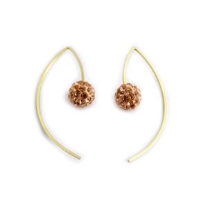 by boe（バイボー） E14mini-GF-PEAC Peach Crystal Bead ミニ ワイヤーアーク クリスタル ワイヤー ピアス