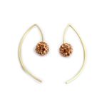 by boe（バイボー） E14mini-GF-PEAC Peach Crystal Bead ミニ ワイヤーアーク クリスタル ワイヤー ピアス