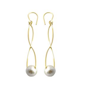 by boe（バイボー） E440-GF-WP White Cotton pearl コットンパール ツイストワイヤー ピアス