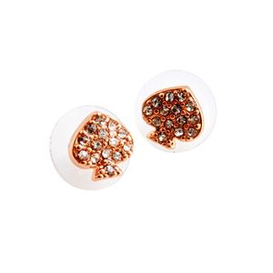 KATE SPADE（ケイトスペード） WBRUC072-704 Clear/Rose Gold スペード パヴェ ピアス Signature Spade Crystal Studs