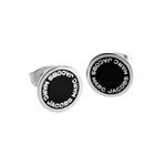 MARC JACOBS（マークジェイコブス） M0008544-068 Black/Argento ロゴ ディスク エナメル スタッド ピアス Logo Disc Enamel Studs