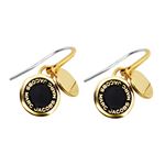 MARC JACOBS（マークジェイコブス） M0008541-062 Black/Oro Enamel Logo Disc Earrings ロゴ ディスク エナメル ピアス