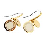 MARC JACOBS（マークジェイコブス） M0008541-106 Cream Enamel Logo Disc Earrings ロゴ ディスク エナメル ピアス