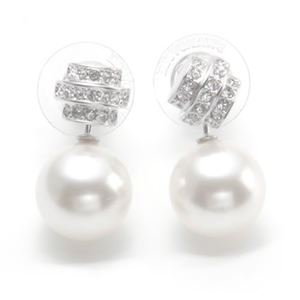 Swarovski（スワロフスキー） Perpetual ホワイトクリスタル・パール パヴェ 2WAY ピアス 1106454
