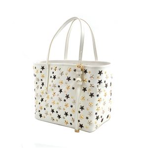 Jimmy Choo（ジミーチュウ） SASHA/M/LTR 151 WHITE/METALLIC MIX スタースタッズ ショルダー・トートバッグ