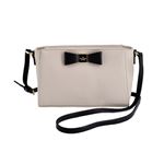 KATE SPADE（ケイトスペード） PXRU5543 291 Crisp Linen/Black リボンモチーフ ショルダーバッグ Renny Drive Sienna