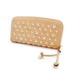Jimmy Choo（ジミーチュウ） FILIPA/MXU 161 NUDE/ROSE GOLD METALLIC MIX スタースタッズ ラウンドファスナー長財布 ロングウォレット