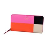 KATE SPADE（ケイトスペード） PWRU4925 684 Tulip Pink/Bright Papaya/Porcelain 4配色カラー ラウンドファスナー長財布 Cobble Hill Lacey