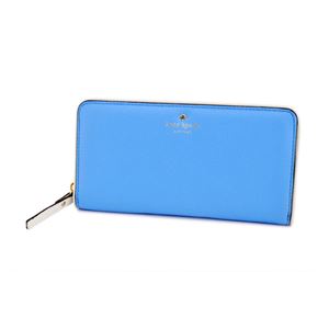 KATE SPADE（ケイトスペード） PWRU4938 484 Alice Blue/Cement バイピング バイカラー ラウンドファスナー長財布 Cobble Hill Lacey