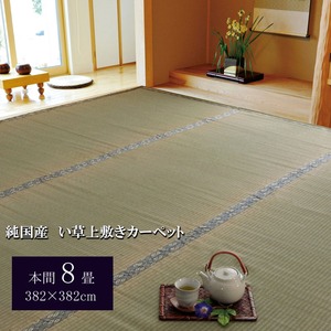 純国産/日本製 糸引織 い草上敷 『湯沢』 本間8畳（約382×382cm）