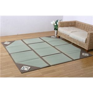 純国産/日本製 い草カーペット 『F夕暮れ』 ブラウン 約260×350cm（裏：ウレタン張り）