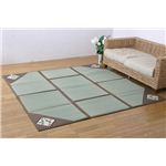 純国産/日本製 い草カーペット 『F夕暮れ』 ブラウン 約260×350cm（裏：ウレタン張り）