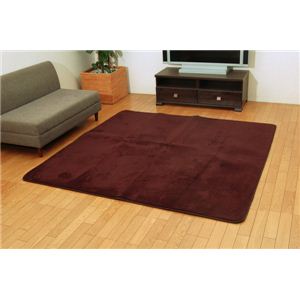 ポリエチレンシート入り 蓄熱カーペット 『フランチェ』 ブラウン 185×185cm 正方形